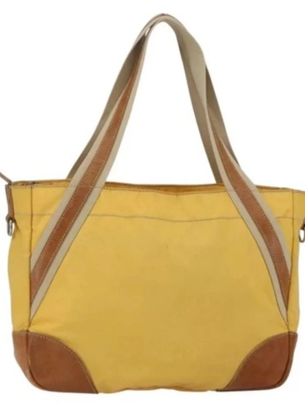 PRADA Tote Bag Nylon Yellow Silver Auth 166759 - Picture 2 of 16